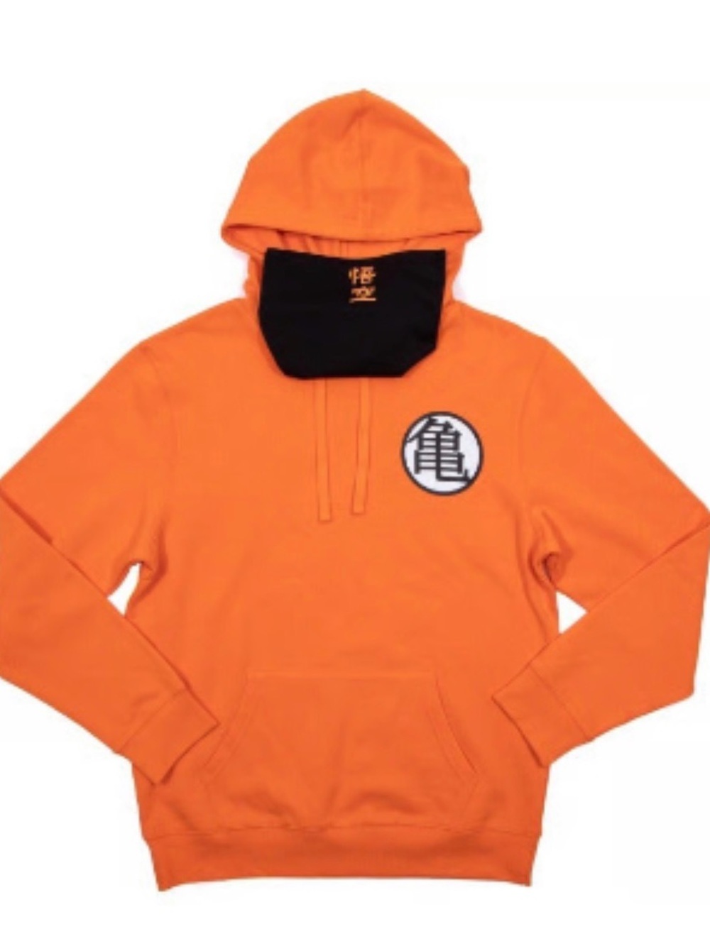 Dragon Ball Z Goku Orange Black Hoodie with Gaiter Face Mask Large